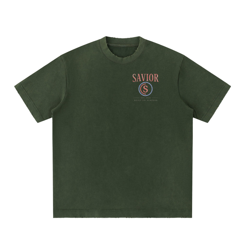Heavyweight Vintage Washed Frayed T-Shirt