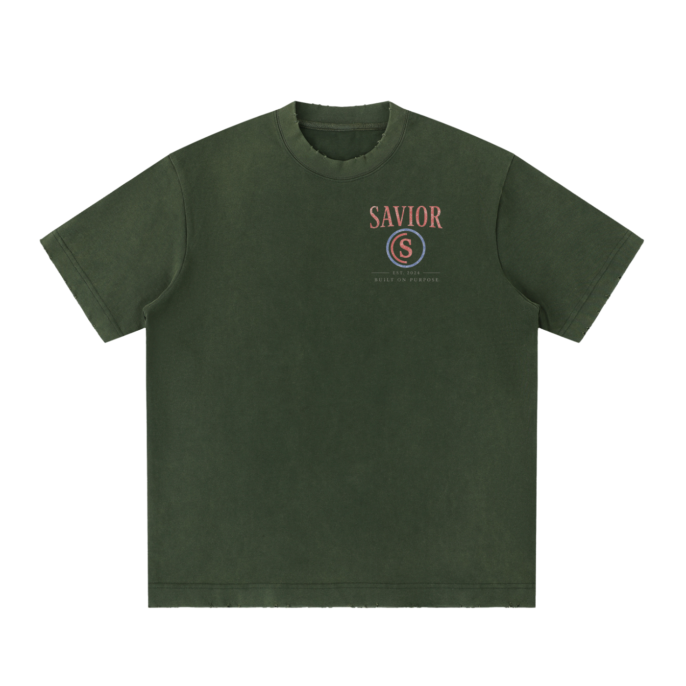Heavyweight Vintage Washed Frayed T-Shirt