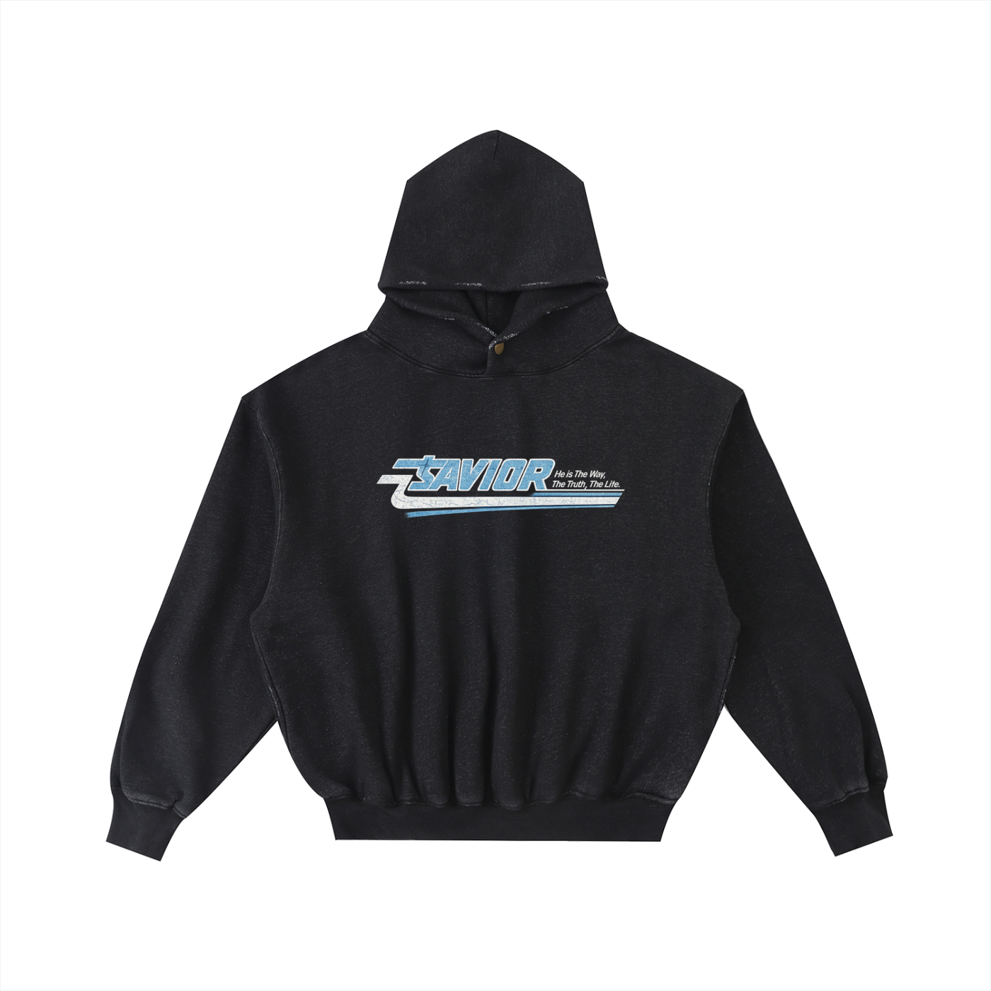 Frayed Enzyme Washed Fleece Hoodie