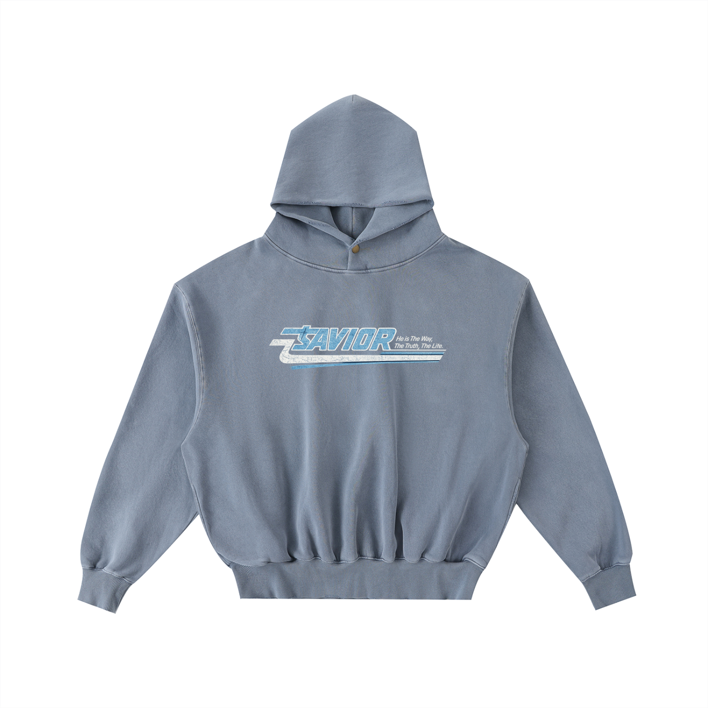 Frayed Enzyme Washed Fleece Hoodie