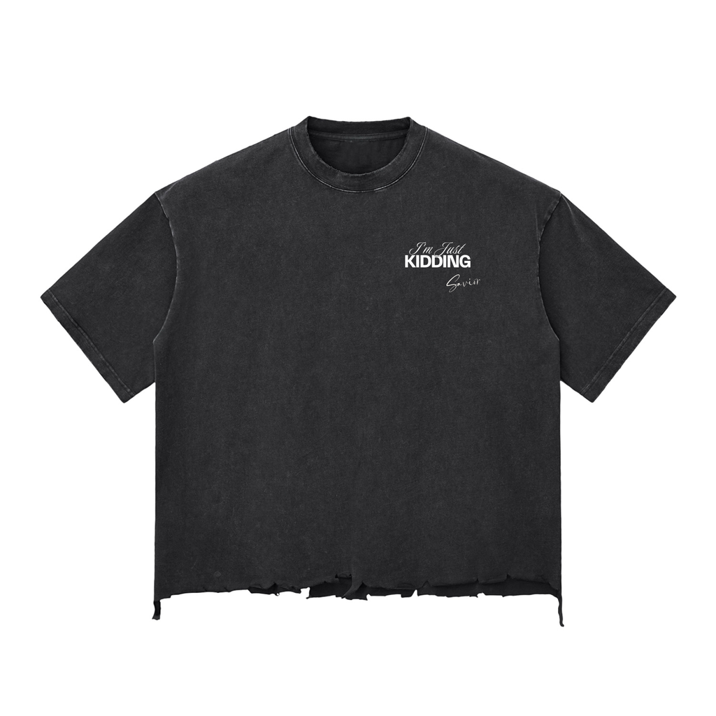 Snow Wash Raw-Hem Boxy T-shirt
