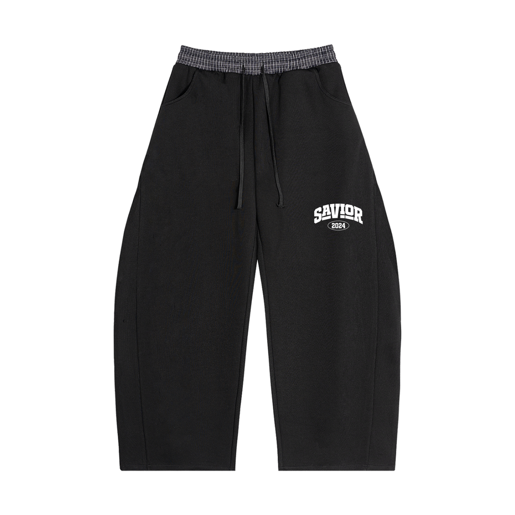 Plaid Waistband Barrel Sweatpants