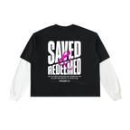 Layered Contrast Sleeve Cotton T-Shirt