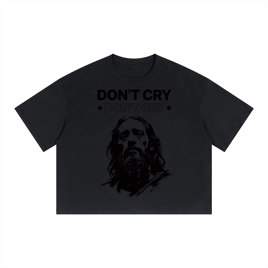 Unisex Boxy Drop Shoulder Crop T-Shirt